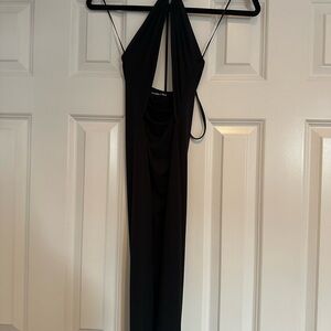 Abercrombie & Fitch Black Midi Halter Dress